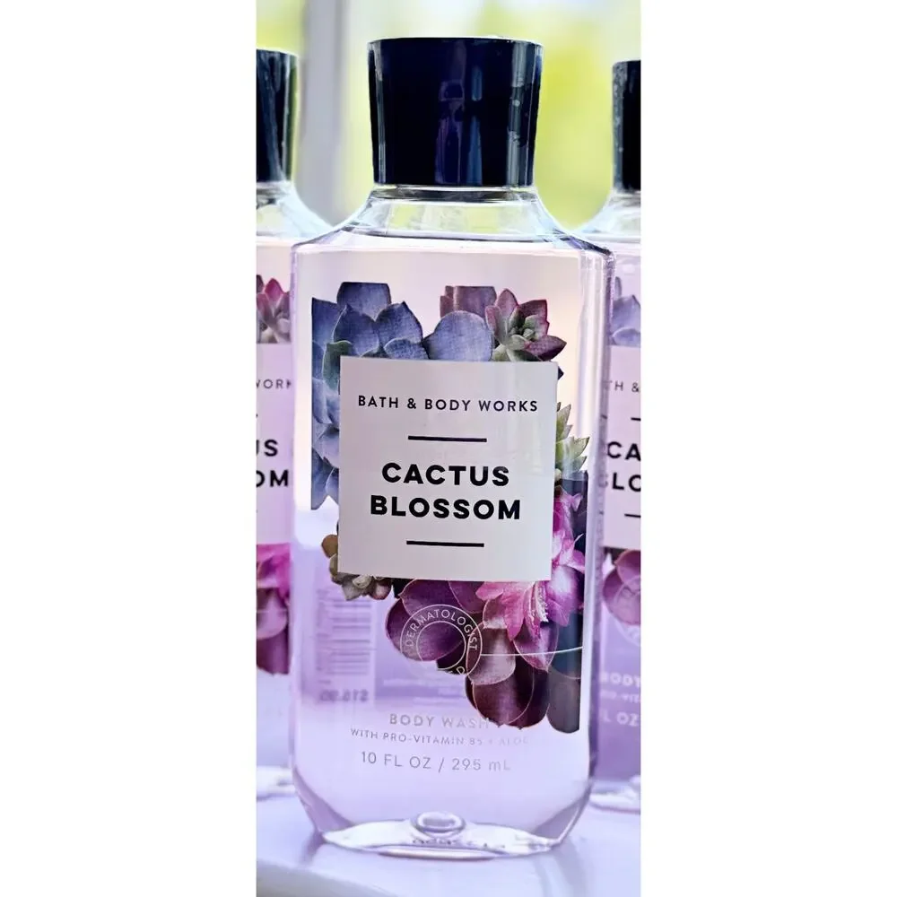 Bath & Body Works Cactus Blossom 10oz Shower Gel Body Wash with Aloe B5 x3